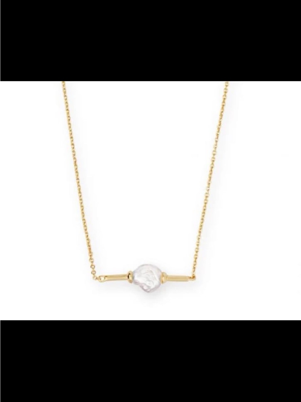 Kendra Scott Emberly Baroque Pearl Necklace, light gold Tone